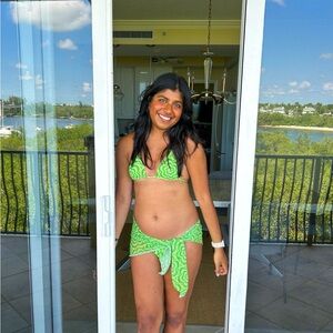 GREEN THREE PIECE TRIANGL BIKINI